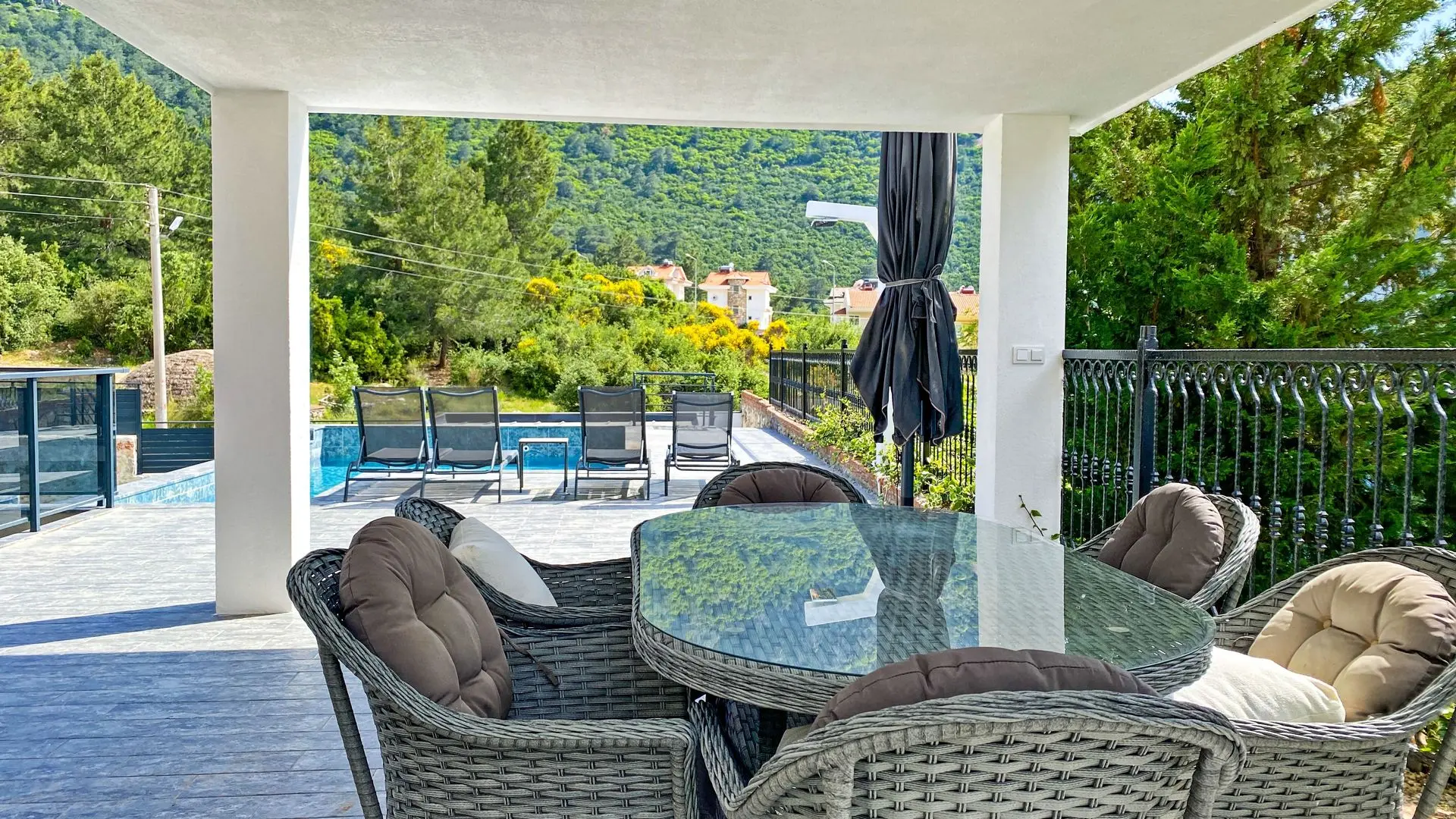 Shaded terrace